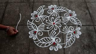 Friday Special Rangoli Designs | 5x3 Dots Small Muggulu | Beginners Kolam Designs With Borders