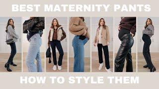 Best Maternity Pants and How to Style Them! Bump friendly outfit ideas, favorite maternity jeans