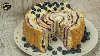 Rolled cake with blueberries - TASTY, QUICK AND SIMPLE