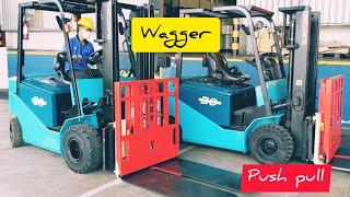 training to use at customers attachment WAGGER push pull ISO class 3A & forklift Sumitomo