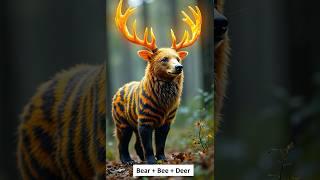 Stunning Hybrids: Bear-Bee-Deer, Panther-Raven-Kraken, Tiger-Bat-Jellyfish, and More! #hybridanimals