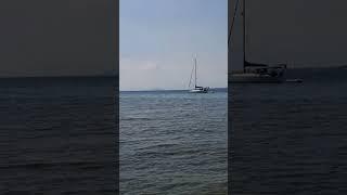 Sandy beach in Aegina Island in the Saronic