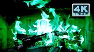  Green Fireplace 4K! Magic Fireplace with green flames