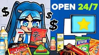 Working at a Korean CONVENIENCE STORE in Roblox!