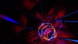 Light Speed Chase: Dynamic VJ Loop with Glowing Geometric Patterns. 4K Looped Animation