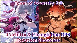 Carlotta Changli Duo DPS Rotation Showcase | Tower of Adversity 2.0 | Wuthering Waves