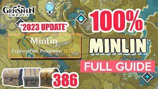 *2023 UPDATE* How to: Minlin 100% Exploration ⭐  ALL CHESTS GUIDE 【 Genshin Impact 】