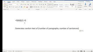 How to Generate Random Text in Word