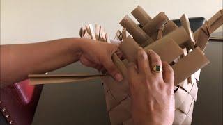 DIY Paper Basket Weaving | How to weave paper basket | Paper Crafts