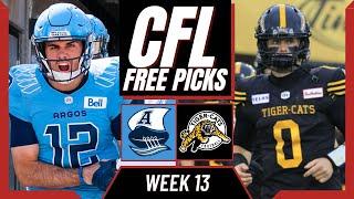 ARGONAUTS vs. TIGER-CATS CFL Picks and Predictions (Week 13) | CFL Free Picks Today