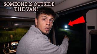 TERRIFYING CAMPING IN MY VAN AT HAUNTED FOREST - SOMEONE WAS OUTSIDE THE VAN! VERY SCARY