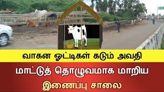 மாட்டுத் தொழுவமாக மாறிய இணைப்பு சாலை