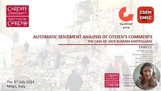 AUTOMATIC SENTIMENT ANALYSIS OF CITIZEN’S COMMENTSTHE CASE OF THE 2019 ALBANIA EARTHQUAKE