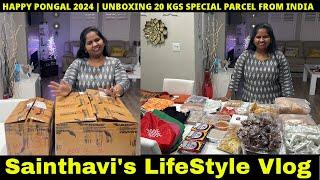 Unboxing 20 Kgs Parcel from India | Sainthavi's USA Tamil Vlog