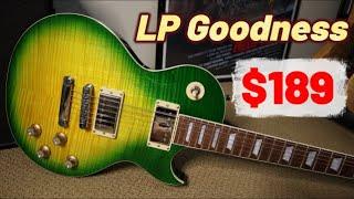 Awesome Les Paul Flame Maple Burst Under $200! Leo Jaymz Single Cut Standard #guitarreview #demo