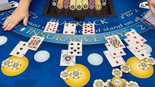 WINNING EXCITING $200,000 BLACKJACK HANDS EARLY & STAYING AHEAD IN SUPER HIGH ROLLER WIN!