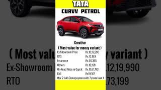 Tata curvv  petrol most value for money variant under 13 lakhs.