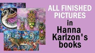 All finished pictures in Hanna Karlzon coloring books