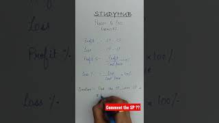 What is SP...? USE formula TO SOLVE and comment your answers  #studyhub