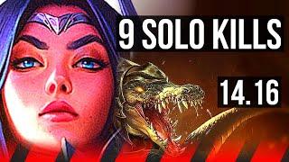 IRELIA vs RENEKTON (TOP) | 75% winrate, 9 solo kills, 45k DMG, Godlike, 15/4/7 | EUW Master | 14.16