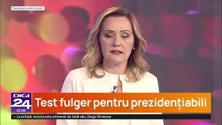 Test fulger la Dezbaterea Președinților Digi24. Ce au răspuns candidații