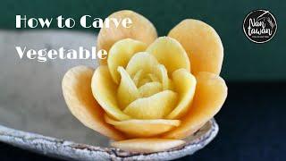 Vegetables Carving ideas carving roses carrots &ベジタブルカービングバラ彫り方แกะสลักดอกกุหลาบ