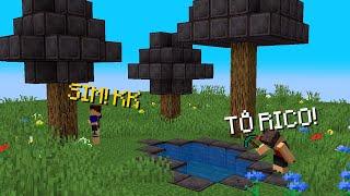 Minecraft, mas ÁRVORES dão ITENS OP!