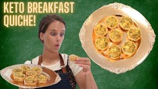 Keto Breakfast Quiche! With Keto Crust, DELICIOUS & Only 1 carb each!