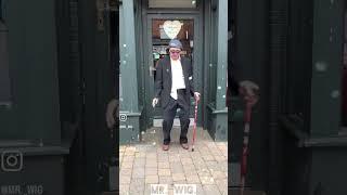 Old Man; Start To dance to Get A Free Coffee Mr. Wig