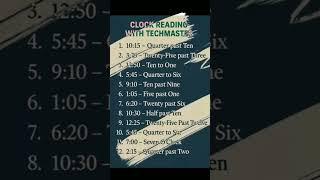 How read the Clock. Clock Reading#trending #facts #techmaster #