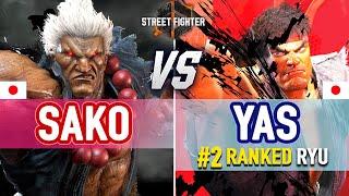 SF6  Sako (Akuma) vs YAS (#2 Ranked Ryu)  SF6 High Level Gameplay