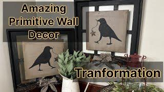 DIY Crow Stencil Primitive Wall Decor | Coastal To Prim Home Decor