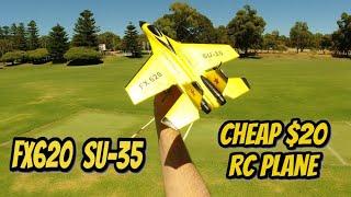 FX620 SU-35 Cheap 2 Channel $20 RC Jet Fighter Plane Review 