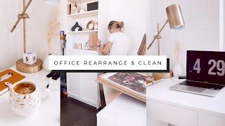 Office rearrange, organization and CLEAN with me *productive & aesthetic*