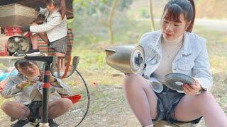 Girl repairs rice milling machines and household appliances