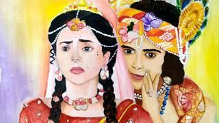 Radha krishna painting tutorial / portrait painting