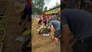His bike got stalled during competition