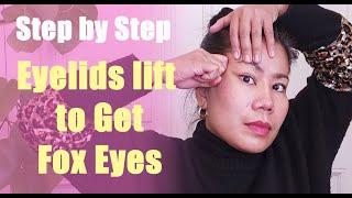 Eyelids lift / Fox eyes Face Yoga, STEP BY STEP