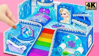 Build Dream Miniature Frozen House with Rainbow Stairs for Queen ️ DIY Miniature Cardboard House