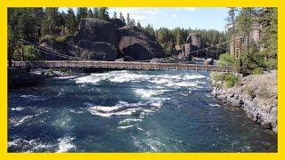 Riverside State Park, Bowl and Pitcher Area, Swinging Bridge (DJI Mavic Mini Flyby)