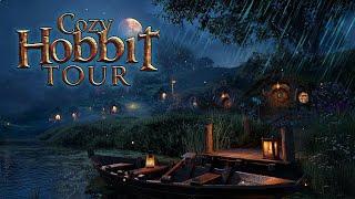 A Cozy Walk Through The Shire  Hobbit Night Tour Ambience | Calming Nature Sounds, Occasional Rain