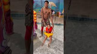 Londyn gets mad after dad makes her get off swing at waterpark #shorts