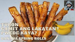 Turon (Banana Spring Roll) gamit ang saging na Lakatan? #easymerienda #easyrecipe #pinoymerienda