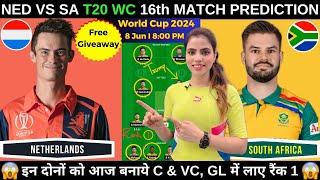 NED vs SA Dream11 Prediction | dream11 team of today match | t20i WC 2024 |Fantasy Cricball