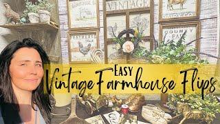How to make Vintage inspired farmhouse diy decor~easy thrift flips and upcycles