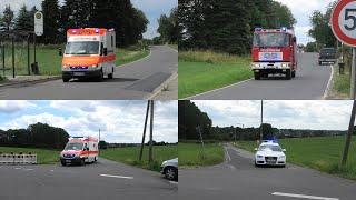 [Explosion in Gewerbebetrieb] Einsatzfahrten Feuerwehr Leichlingen + DRK Rheinisch-Bergischer Kreis