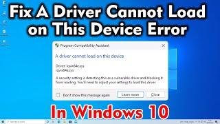 How To Fix A Driver Cannot Load on This Device Error in Windows 11