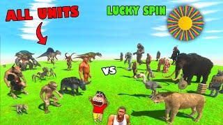 ALL UNITS LUCKY SPIN SHINCHAN vs CHOP vs AMAAN-T in Animal Revolt Battle Simulator