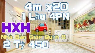 80m2 Đất  1 Lầu 4pn ️ Nhà bán giáp quận 8 ️ vị trí kinh doanh ️ 2ty450  hẻm xe hơi thông thương