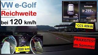 VW e-Golf 300: Reichweite bei 120 km /h | Rapidgate? | Praxistest Urlaub